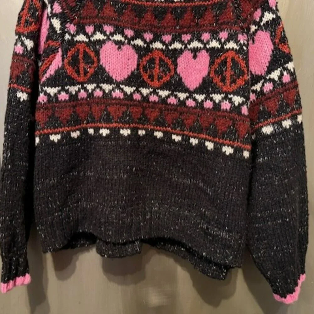 Pilcro Peace Love Icon Zip-Up Cardigan Sweater - Picture 14 of 16
